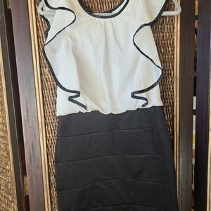 by & by Elegant Black and White Mini Dress
